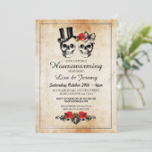 Invitation rose Halloween de crânes de pendaison (Debout devant)