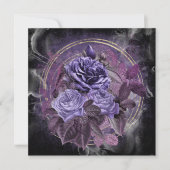 Invitation Rose Halloween gothique violet (Devant)