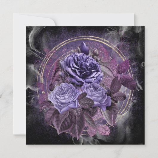 Invitation Rose Halloween gothique violet (Devant)