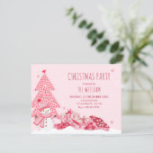 Invitation Rose hiver ludique de noël (Debout devant)