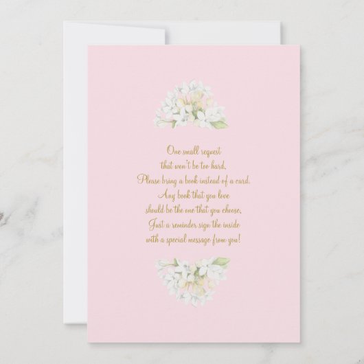 Invitation Rose Hydrangea Baby shower fille (Dos)
