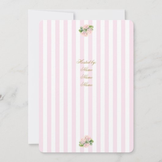 Invitation Rose Hydrangea Baby shower fille (Dos)