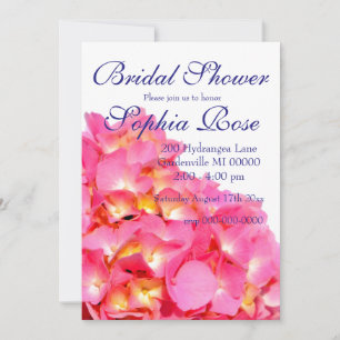 Invitation Rose Hydrangea rose fleurs florales Douche nuptial