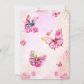 Invitation Rose Il Me Donne La Fête des mariées Des Papillons (Dos)