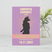 Invitation Rose Invitation-Pourpre de bat mitzvah de vedette (Debout devant)