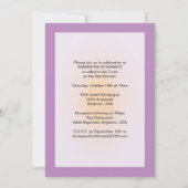 Invitation Rose Invitation-Pourpre de bat mitzvah de vedette (Dos)