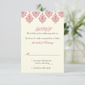 Invitation Rose Ivoire Arabesque Damassé Papier à Réponse de (Debout devant)