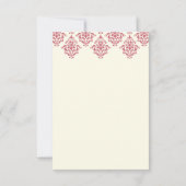 Invitation Rose Ivoire Arabesque Damassé Papier à Réponse de (Dos)