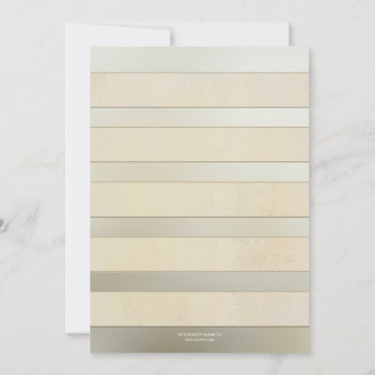 Invitation Rose ivoire argenté après réception de mariage uni (Dos)