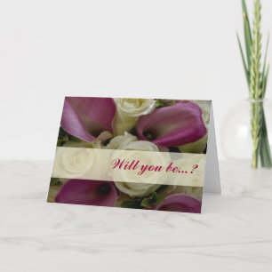 Invitation Rose ivoire &calla lilly Serez-vous ma servante d'