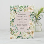 Invitation Rose ivoire Hydrangea Mariage Floral (Debout devant)