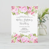 Invitation Rose Jardin Aquarelle Florale (Debout devant)