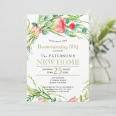 Invitation Rose jardin d'été élégant chic nouvelle maison bar (Debout devant)