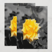 Invitation Rose jaune (Devant / Derrière)