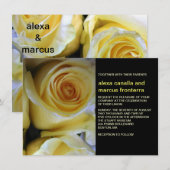 Invitation Rose jaune (Devant / Derrière)