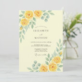 Invitation Rose Jaune Beurre Mariage (Debout devant)