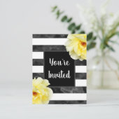 Invitation Rose jaune, Blancs d'aquarelle noire (Debout devant)