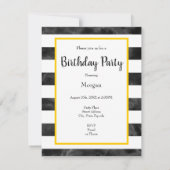 Invitation Rose jaune, Blancs d'aquarelle noire (Dos)