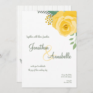 Invitation Rose jaune du Texas Mariage