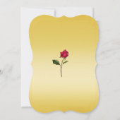 Invitation Rose jaune et élégante fête d'anniversaire d'or (Dos)