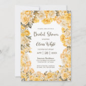 Invitation Rose jaune Fête des mariées florale (Devant)