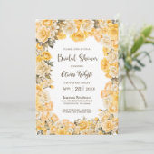 Invitation Rose jaune Fête des mariées florale (Debout devant)