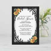 Invitation Rose jaune Fête des mariées gothique (Debout devant)