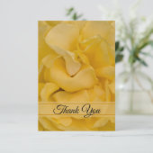 Invitation Rose jaune Flat plat Merci Notes (Debout devant)