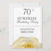 Invitation Rose jaune moderne 70e fête d'anniversaire surpris (Devant)