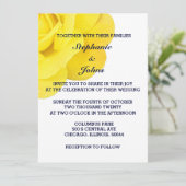 Invitation Rose jaune or bleu marine bleu blanc Mariage (Debout devant)