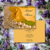 Invitation Rose jaune perles blanches de nuptiale