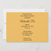 Invitation Rose jaune perles blanches de nuptiale (Dos)