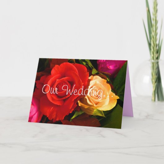 Invitation Rose jaune rouge (Devant)