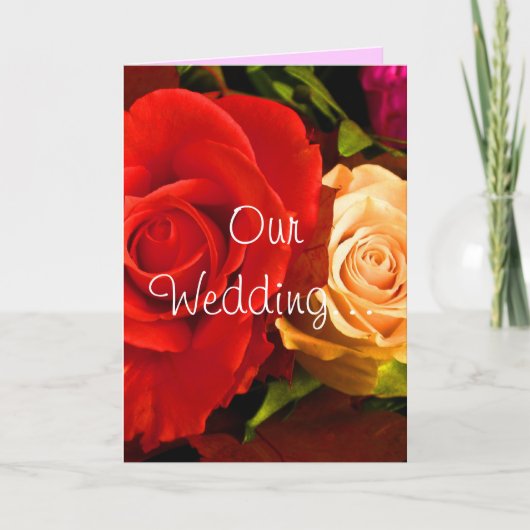 Invitation Rose jaune rouge (Devant)