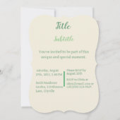 Invitation Rose jaune vintage art fin (Dos)