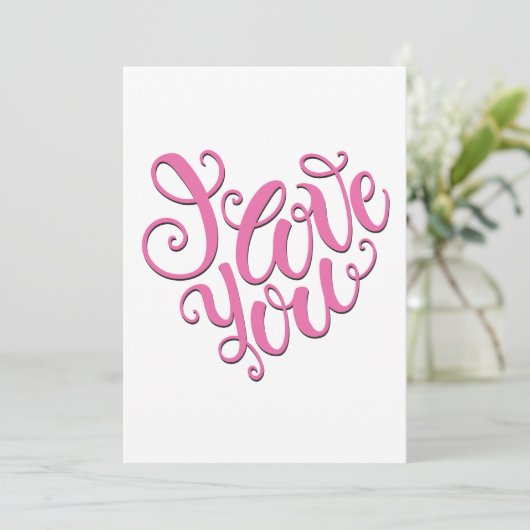 Invitation Rose Je T'Aime (Debout devant)