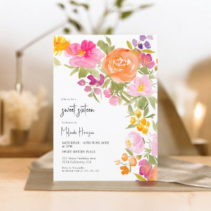 Invitation Rose Joli romantique été floral doux 16