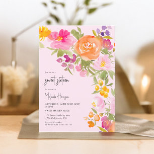 Invitation Rose Joli romantique été floral doux 16