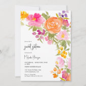 Invitation Rose Joli romantique été floral doux 16 (Devant)