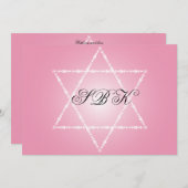 Invitation Rose juif d'étoile de Sydney d'invitation de bat (Devant / Derrière)