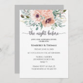 Invitation Rose la nuit avant le dîner de répétition invitati (Devant / Derrière)