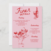 Invitation Rose La Nuit Avant Le Dîner De Répétition Mariage (Dos)