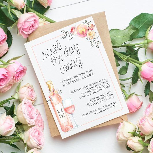 Invitation Rosé le jour d'absence de Brunch nuptial