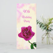 Invitation Rose Lilac unique 90e anniversaire (Debout devant)