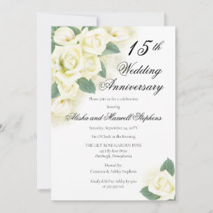 Invitation Rose Lily Floral 15e anniversaire de mariage