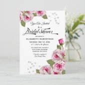 Invitation Rose Lily Pearl Fête des mariées rose (Debout devant)