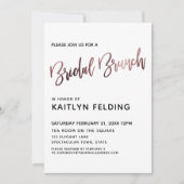 Invitation Rose lisse Gold Ombre Bridal Brunch Typographie (Devant)