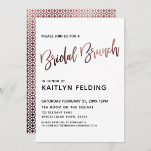 Invitation Rose lisse Gold Ombre Bridal Brunch Typographie