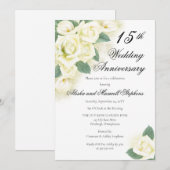 Invitation Rose | Lys  Floral 15e fête d'anniversaire de mari (Devant / Derrière)