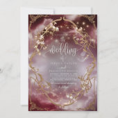 Invitation Rose magique Gold Ornate Mariage baroque Invitati (Devant)